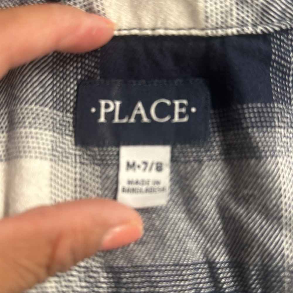 PLACE Men's Blue Checkered Shirt used